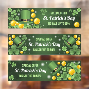 St. Patrick's Day Celebration Verkauf 3 Unternehme Fensteraufkleber