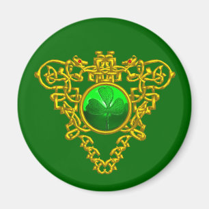 ST. PATRICK'S DAY CELTIC HEART Green Kleeblatt Magnet