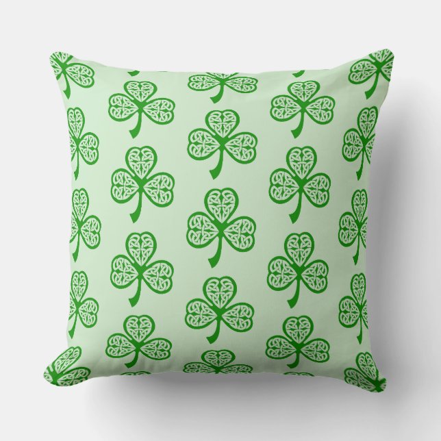 St. Patrick's Day Celtic Kleeblatts Throw Kissen (Vorderseite)