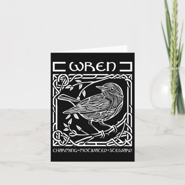 St Patricks Day Celtic Knot Zodiac Wren 10. Juni - Karte (Vorderseite)