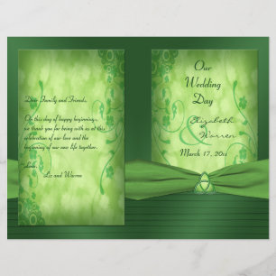St. Patrick's Day Celtic Liebe Knot Wedding Progra