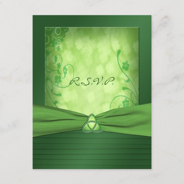 St. Patrick's Day Celtic Love Knot Reply Card RSVP Karte (Vorderseite)