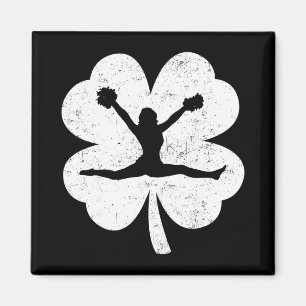 St. Patrick's Day Cheerleaderin Irischer Shamrock Magnet
