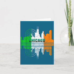 St Patricks Day Chicago Il Stadt Irische Flagge Sh Karte