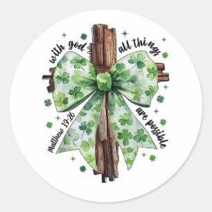 St. Patrick's Day Christlicher Glaube Kleeblatt Sh Runder Aufkleber