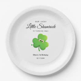 St Patrick's Day Clover 1. Geburtstag Pappteller