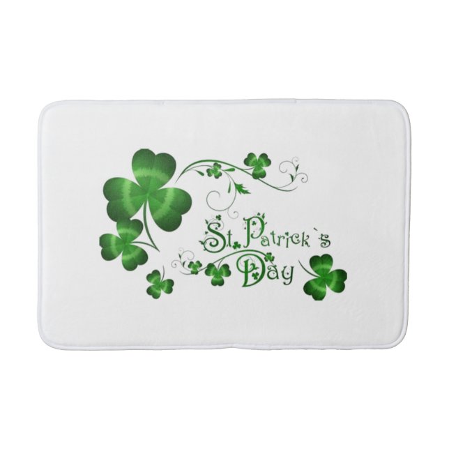 St Patricks Day Clover Badematte (Vorderseite)