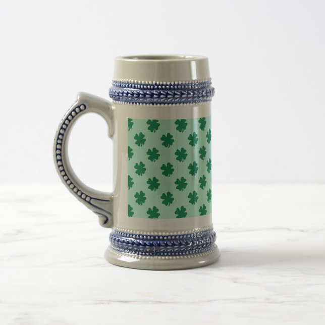 St. Patrick's Day Clover Blätter Pattern-54601 Bierglas (Links)