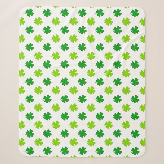 St. Patrick's Day Clover Blätter Pattern-54601 Sherpadecke (Vorderseite)
