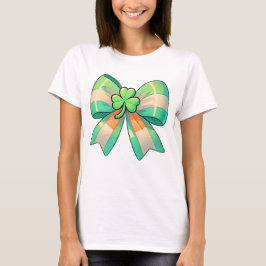 St. Patrick's Day Clover Bow T-Shirt