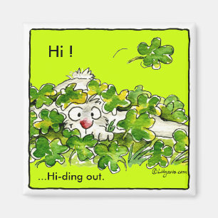 St. Patricks Day Clover Bunny Magnet