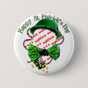 St Patrick's Day Clover Frame mit einstellbarer Kr Button