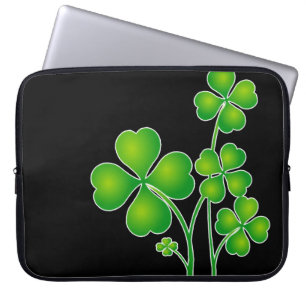 St. Patrick's Day Clover / Kleeblatts + Ihre Ideen Laptopschutzhülle
