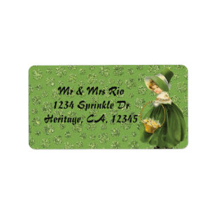 St. Patrick's Day Clover Leaf Address Label Adressaufkleber