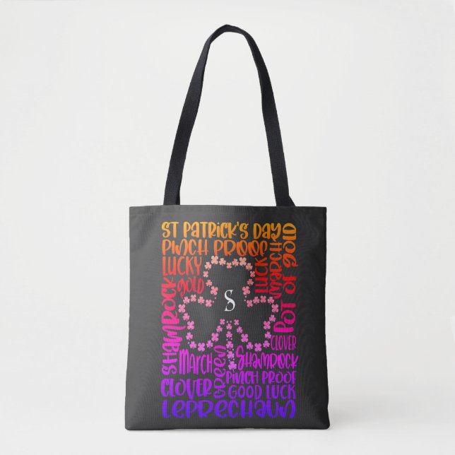 St. Patricks Day Clover Leaf Initial Tasche (Vorderseite)