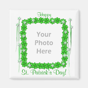 St. Patricks Day Clover Stars (Rahmen des Fotos) Magnet