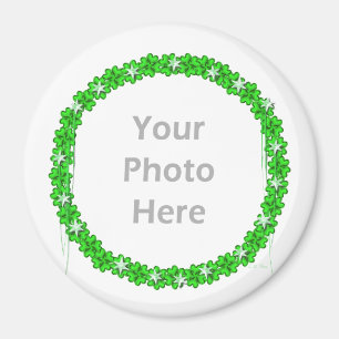 St. Patricks Day Clover Stars (Rundrahmen des Foto Magnet