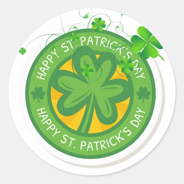 St. Patrick's Day Clover Stickers (Vorderseite)