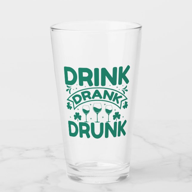 St Patrick's Day Clovers and Quote Glas (Vorderseite)