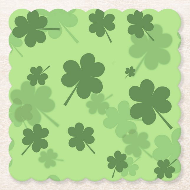 St. Patrick's Day Clovers Paper-Untersetzer Untersetzer (Vorderseite)