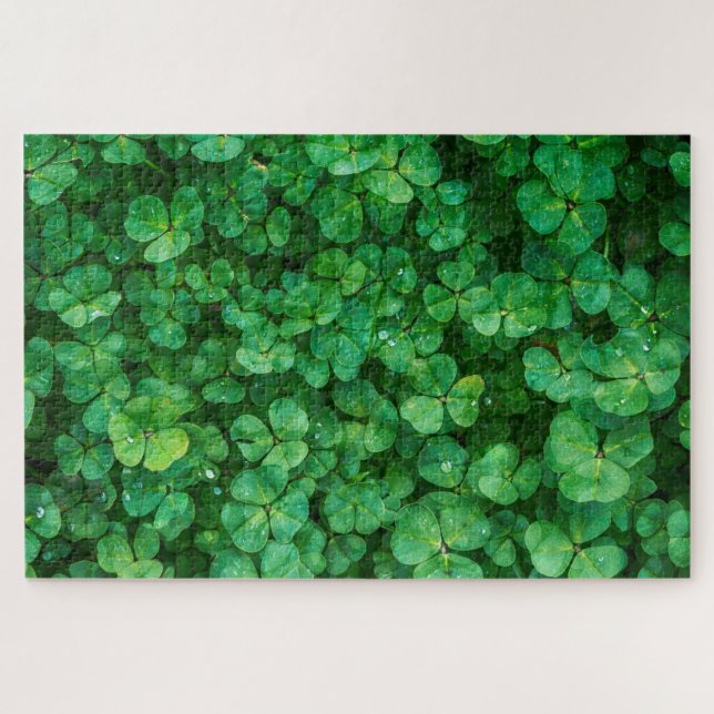 St. Patrick's Day Clovers verts Jigsaw Puzzle (Horizontal)