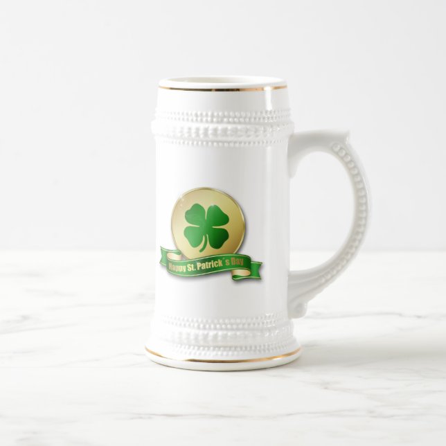 St. Patrick's Day Coin Kleeblatt Bierglas (Rechts)