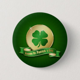 St. Patrick's Day Coin Kleeblatt Button