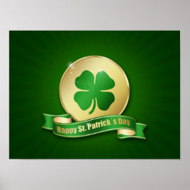 St. Patrick's Day Coin Kleeblatt Poster