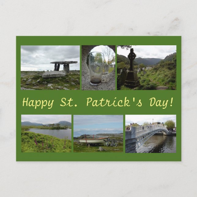 St. Patrick's Day Collage Postkarte (Vorderseite)