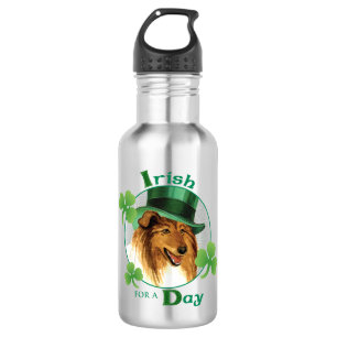 St. Patrick's Day Collie Edelstahlflasche