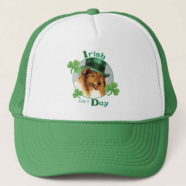 St. Patrick's Day Collie Truckerkappe (Vorderseite)