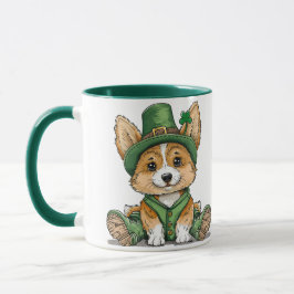 St. Patrick's Day Corgi Dog Tasse