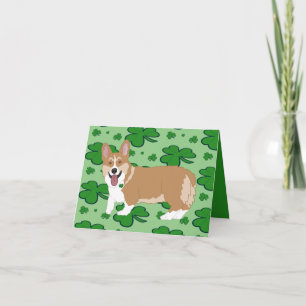 St. Patrick's Day Corgi Pup Feiertagskarte