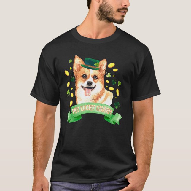 St Patricks Day Corgi T-Shirt (Vorderseite)