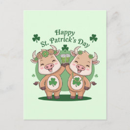 St Patricks Day Cows Postkarte