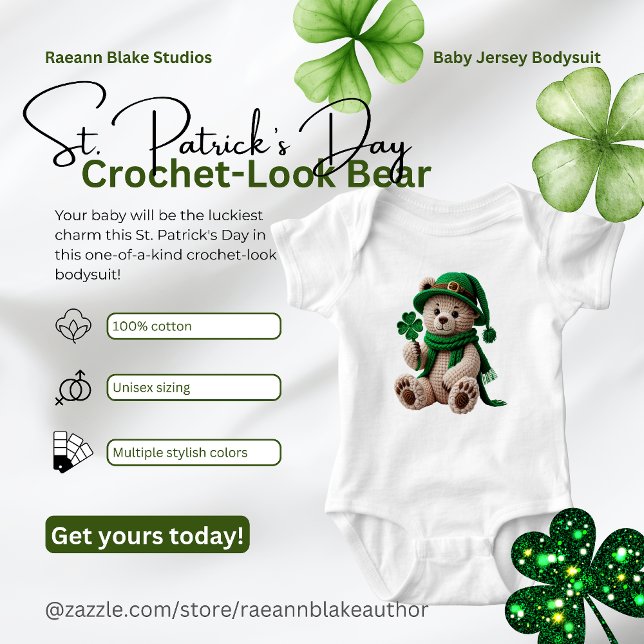St. Patrick's Day Crochet-Look Bear  Baby Strampler (Von Creator hochgeladen)