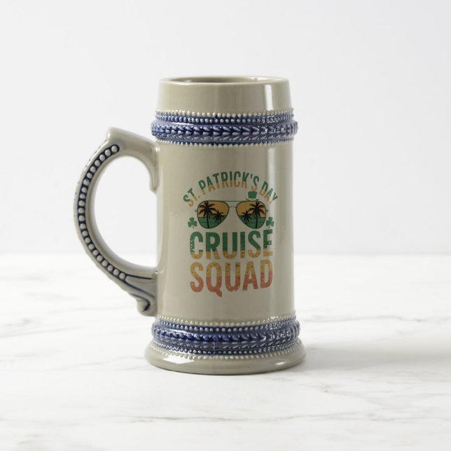 St Patrick's Day Cruise Squad Funny Family Matchin Bierglas (Links)