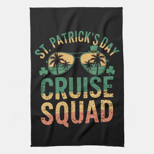 St Patrick's Day Cruise Squad Funny Family Matchin Geschirrtuch (Vertikal)