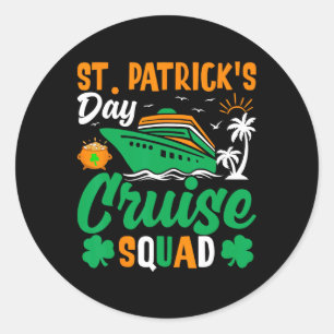St Patricks Day Cruise Squad Matching Family Trip Runder Aufkleber
