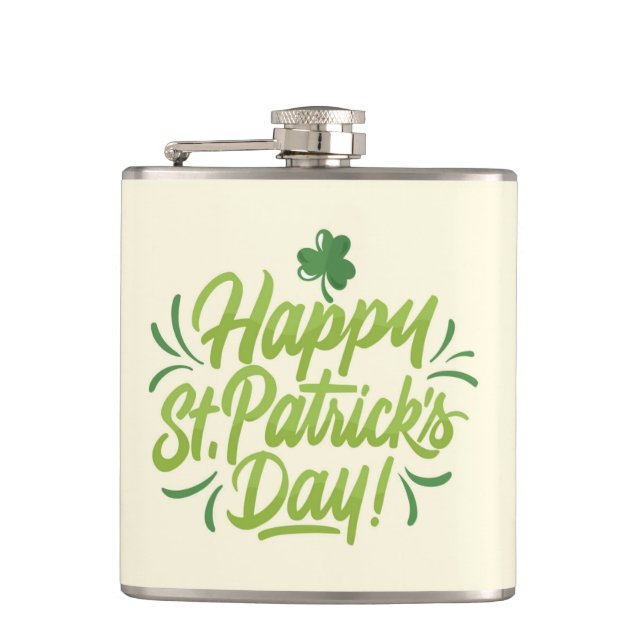 St. Patrick's Day Custom Flask Green Beer Tasse Flachmann (Vorderseite)