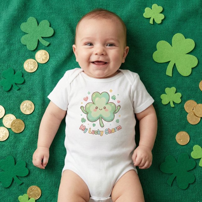 St. Patrick's Day Cute "My Lucky Charm" Clover Baby Strampler (Von Creator hochgeladen)