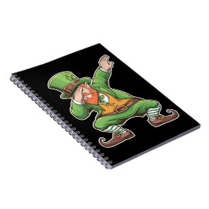 St. Patricks Day Dab Dabbing Kobold in Grün  Notizblock