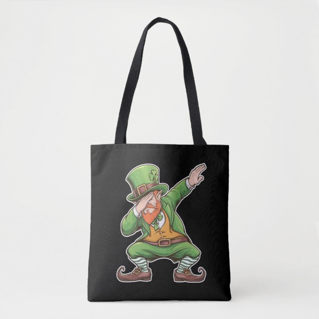 St Patricks Day Dab Dabbing Leprechaun Green Tasche (Vorderseite)