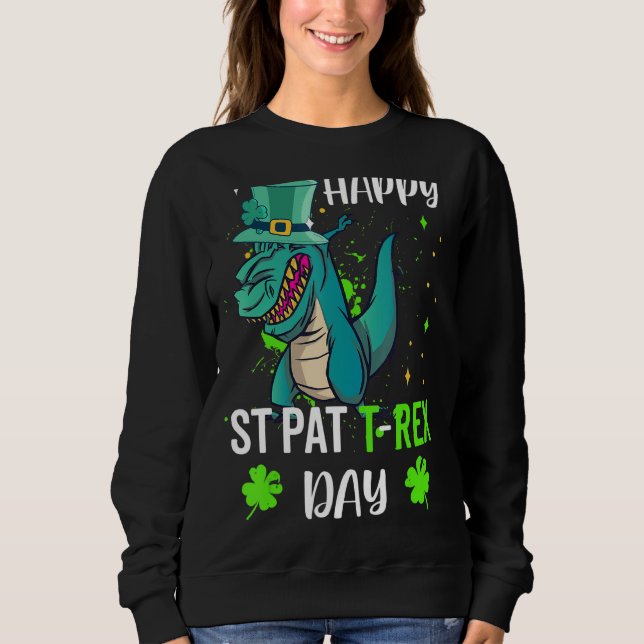 St Patrick's Day Dab Trex Luck Sweatshirt (Vorderseite)