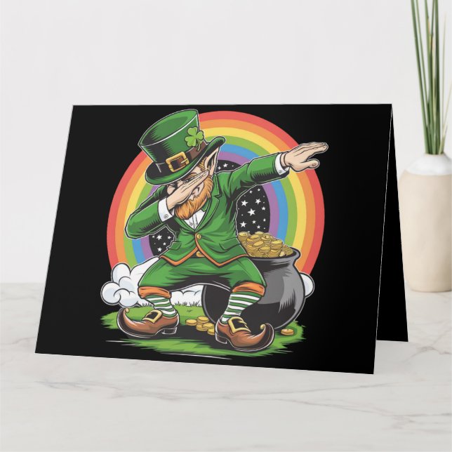 St Patricks Day Dabbing Leprechaun Dab Tance Karte (Vorderseite)