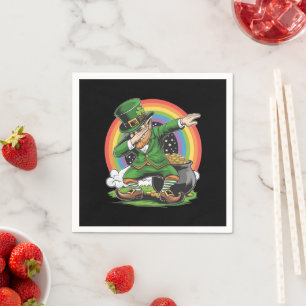 St Patricks Day Dabbing Leprechaun Dab Tance Serviette