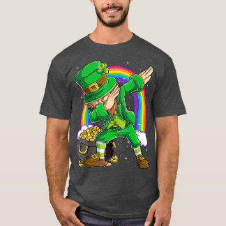 St Patricks Day Dabbing Leprechaun Jungs Kinder Mä T-Shirt