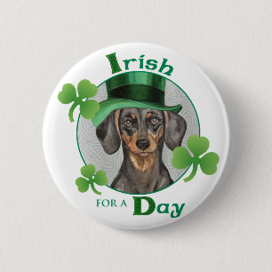 St. Patrick's Day Dackel Button