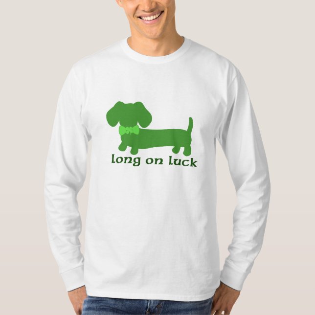 St Patrick's Day Dackel Dackel Dog Long on Luck T-Shirt (Vorderseite)