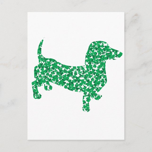 St. Patrick's Day Dackel Postkarte (Vorderseite)